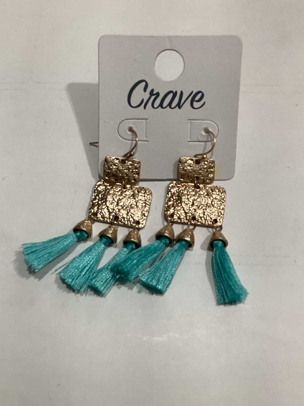 Crave Gold-Tone Earrings with Turquoise Tassels